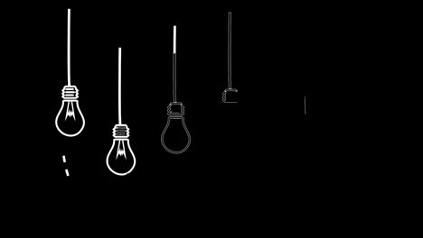 Light-bulbs-appearing-in-black-and-white