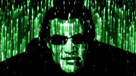 Hacker-Mit-Leuchtend-Grünem-Code