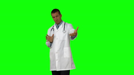 Doctor-presenting-with-hands