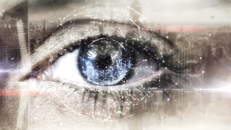 Augenscannen-über-Eine-Futuristische-Schnittstelle-