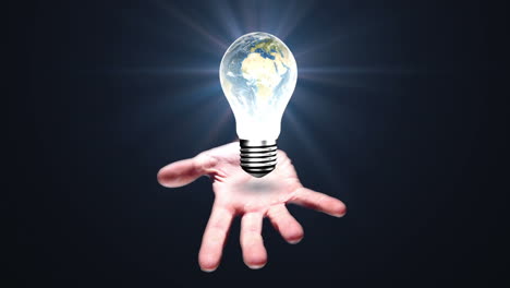 Hand-presenting-light-bulb-with-earth