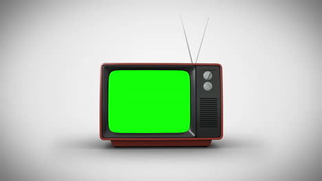 Old-fashioned-tv-with-green-screen