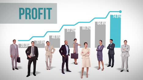 Business-Team-Steht-Vor-Profitablem-Diagramm