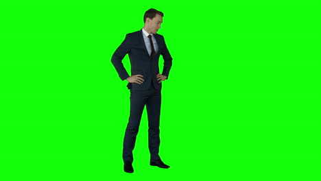 Irritated-businessman-on-green-screen-