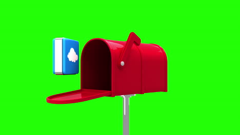Cloud-icon-in-the-mailbox-on-green-background