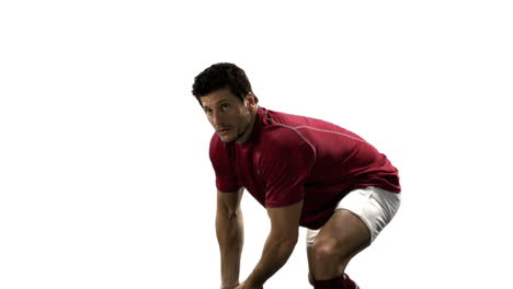 Ernsthafter-Rugbyspieler,-Der-In-Zeitlupe-Spielt