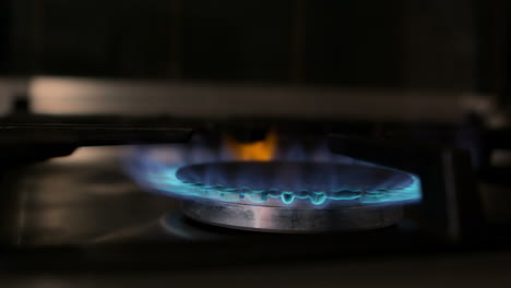 Gas-stove-with-flame-turning-on