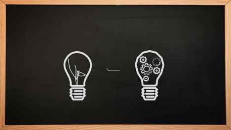 Light-bulbs-appearing-on-chalkboard