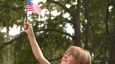 Niño-Ondeando-La-Bandera-Americana