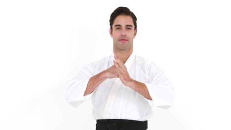 Smiling-man-practicing-martial-art