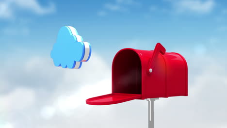 Cloud-symbol-in-the-mailbox-on-cloudy-background