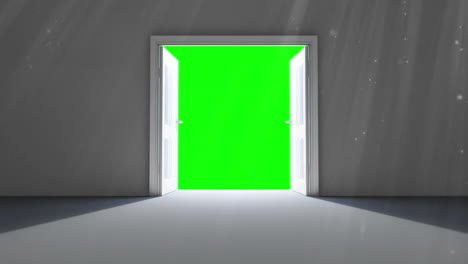 Puerta-Que-Se-Abre-A-La-Pantalla-Verde