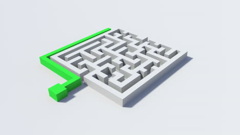 Grüne-Linie,-Die-Um-Ein-Labyrinth-Herum-Auf-Die-Andere-Seite-Führt