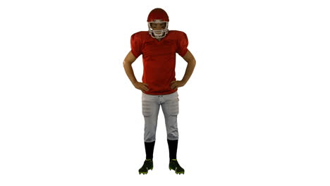 Red-american-football-player-posing