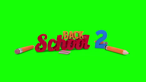 Back-to-school-graphic-falling-against-green-screen