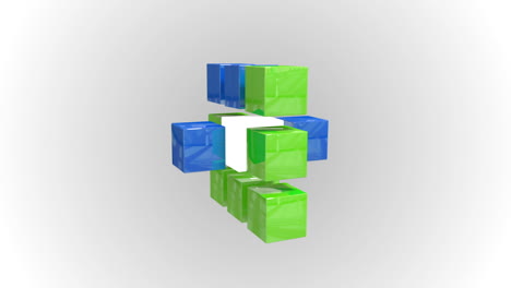 Cuadrícula-De-Cubo-Abstracto-Azul-Y-Verde