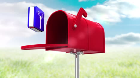 Wifi-icon-in-the-mailbox-on-blue-sky-background