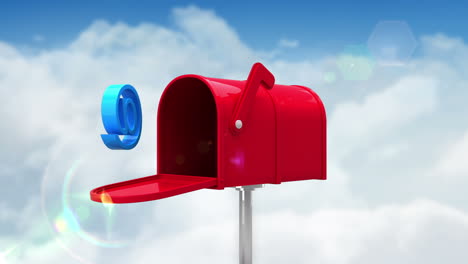 At-symbol-in-the-mailbox-on-cloudy-background