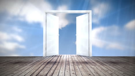 Door-opening-to-blue-sky