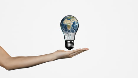 Hand-presenting-light-bulb-with-earth