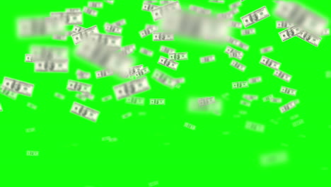 Money-in-the-water-on-green-screen-background