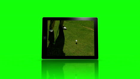 Media-device-screens-showing-golf
