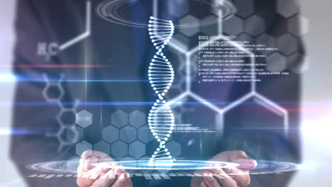 Geschäftsmann-Zeigt-DNA-Helix