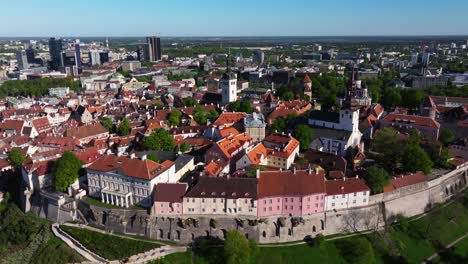 Cinematic-Aerial-View-Above-Tallinn-Old-Town