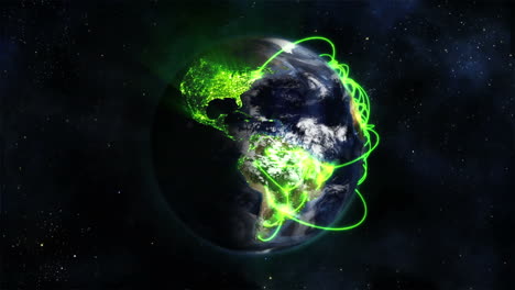 Tierra-Nublada-Con-Conexiones-Verdes-Y-Estrellas,-Imagen-Cortesía-De-Nasa.org.