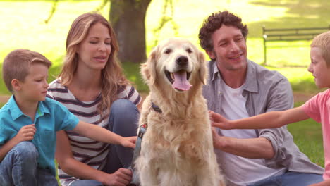 Family-with-dog-in-the-park