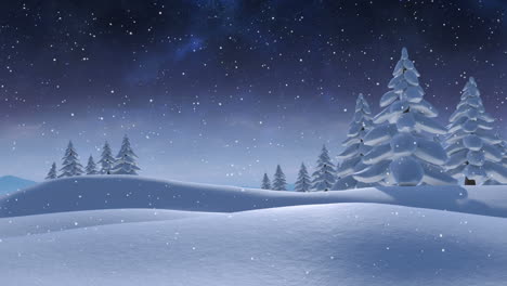 Animation-of-beautiful-winter-landscape-in-forest
