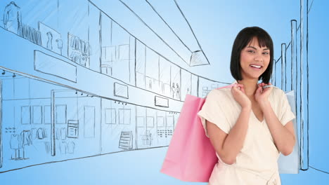 Woman-holding-shopping-bag-