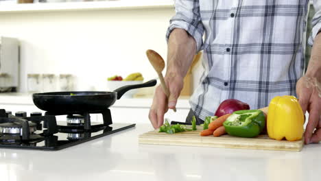 Close-up-on-a-man-cooking-vegetables