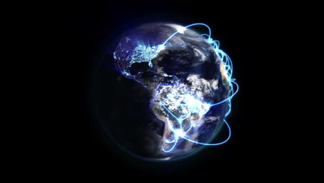 Tierra-Sombreada-Y-Nublada-Con-Conexiones-Azules-En-Movimiento-Con-La-Imagen-De-La-Tierra-Cortesía-De-Nasa.org.