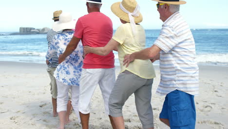Senior-friends-dancing-on-the-beach