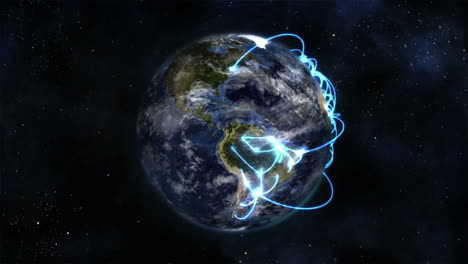 Die-Erde-Dreht-Sich-Mit-Wolken-Und-Blauen-Lichtern-Im-Weltraum,-Bild-Von-Nasa.org.