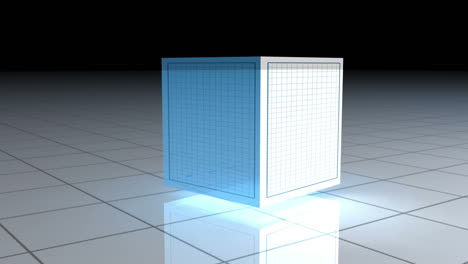 Animated-cube-spinning-on-itself