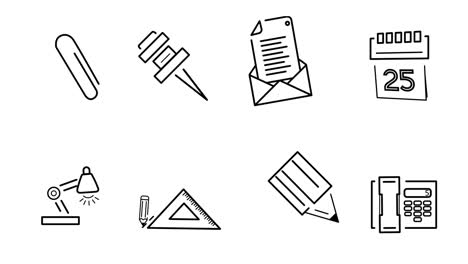 Illustration-of-office-icon-set