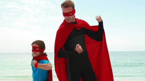 Father-and-son-pretending-to-be-superhero