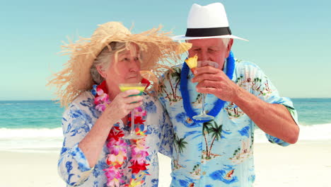 Senior-couple-drinking-cocktails