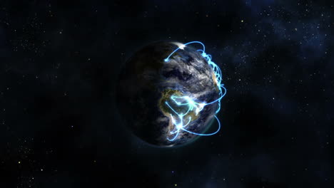 Tierra-Sombreada-Con-Conexiones-Azules-En-Movimiento-Con-Nubes-En-Movimiento-Con-Imagen-De-La-Tierra-Cortesía-De-La-NASA.