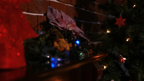 View-of-christmas-decorations-and-lighten-garland