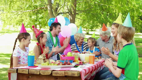 Boy-having-a-birthday-party-with-family