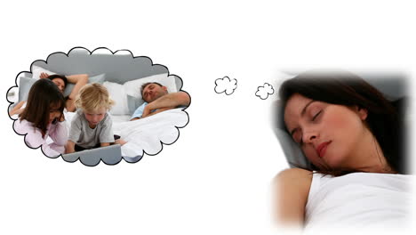 Woman-dreaming-about-her-family