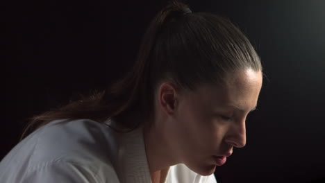 Woman-practising-karate