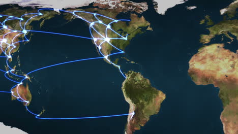 Flying-over-the-Earth-with-blue-connections