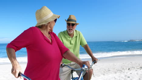 Senior-couple-going-for-a-bike-ride