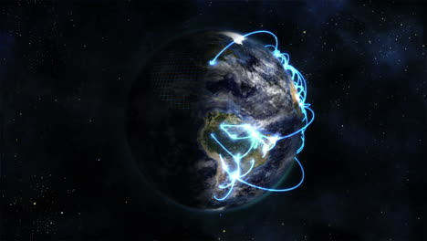 Animated-Earth-with-clouds-and-stars,-featuring-NASA-imagery.