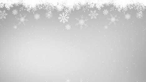 Animation-of-snowflakes-against-silver-background