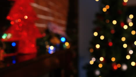 View-of-christmas-decorations-and-lighten-garland